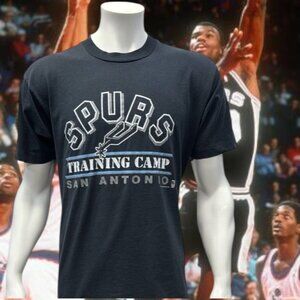 Vintage 90s San Antonio Spurs Basketball Training Camp Single Stitch T Shirt XL